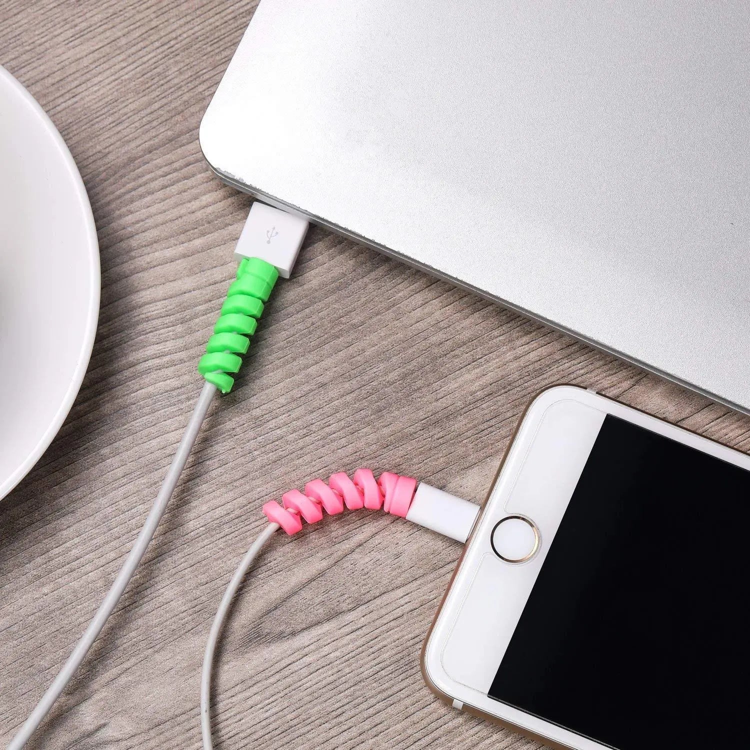 Universal spiral cable protector for USB, Type-C and phone chargers