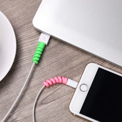 Universal spiral cable protector for USB, Type-C and phone chargers